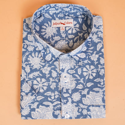Indigo Garden Handblock Shirt