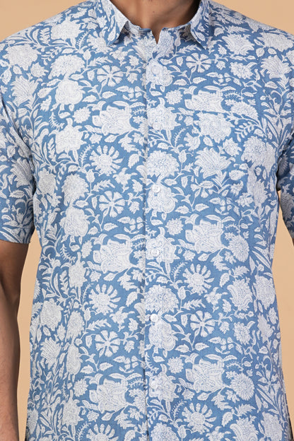 Indigo Garden Handblock Shirt