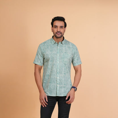 Emerald Stripe Cotton Shirt