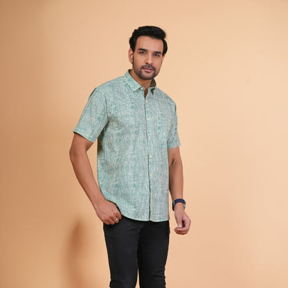 Emerald Stripe Cotton Shirt