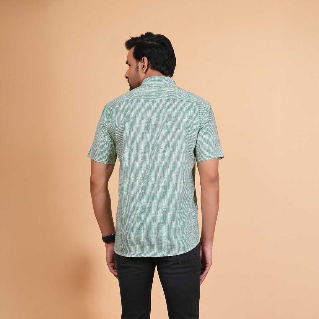 Emerald Stripe Cotton Shirt