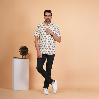 Royal Rider Print Cotton Shirt