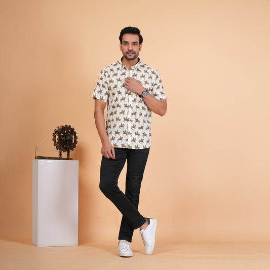 Royal Rider Print Cotton Shirt