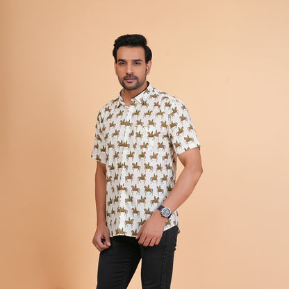Royal Rider Print Cotton Shirt