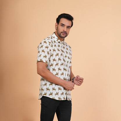 Royal Rider Print Cotton Shirt