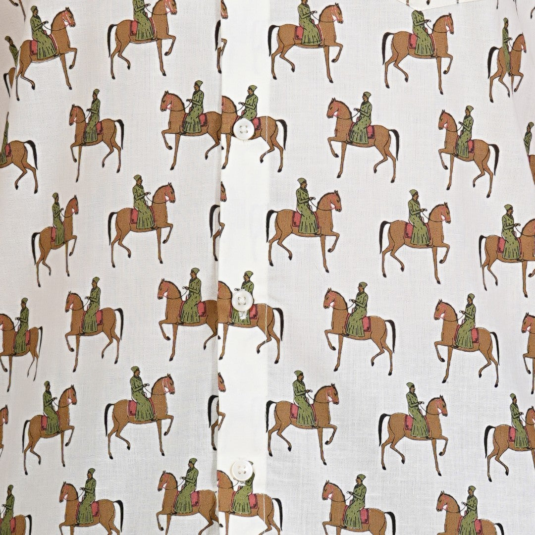 Royal Rider Print Cotton Shirt