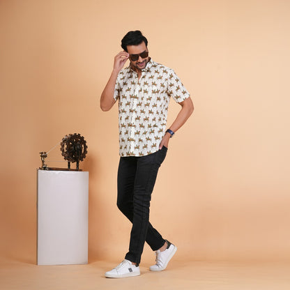 Royal Rider Print Cotton Shirt