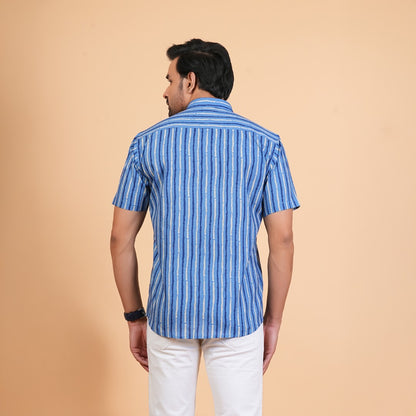 Indigo Stripe Cotton Shirt