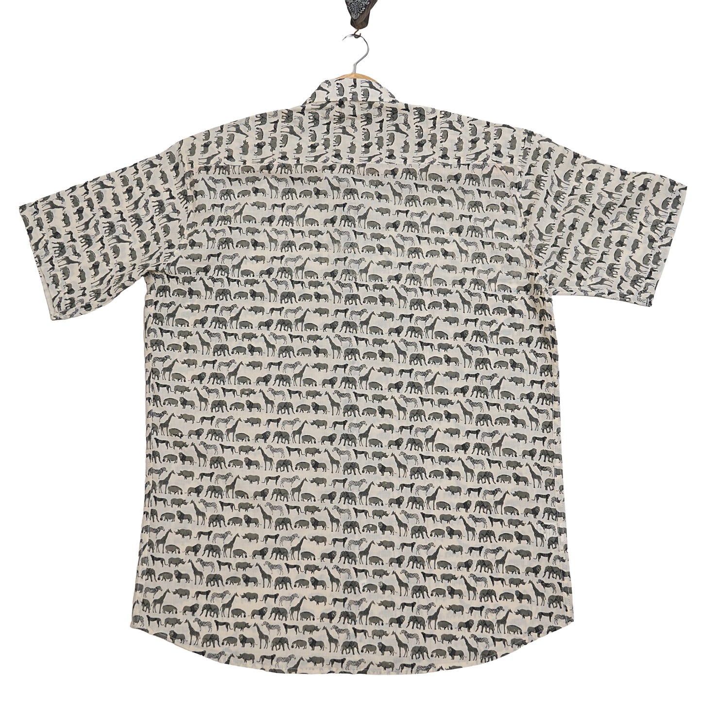 Olive Mist with Meadow Herd Half-Sleeves Shirt