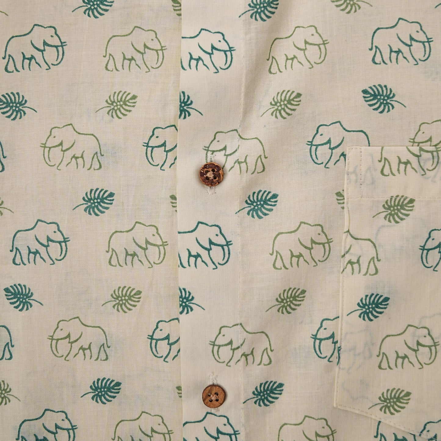 Green Jungle & Elephant Safari Half-Sleeves Shirt