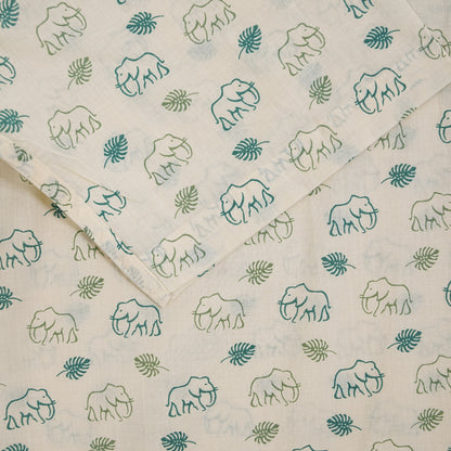 Green Jungle & Elephant Safari Half-Sleeves Shirt