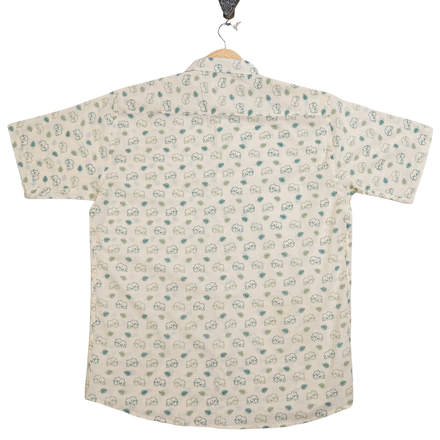 Green Jungle & Elephant Safari Half-Sleeves Shirt