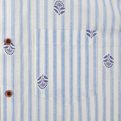 Cloud Blue with Tiny Tokens Half-Sleeves Shirt