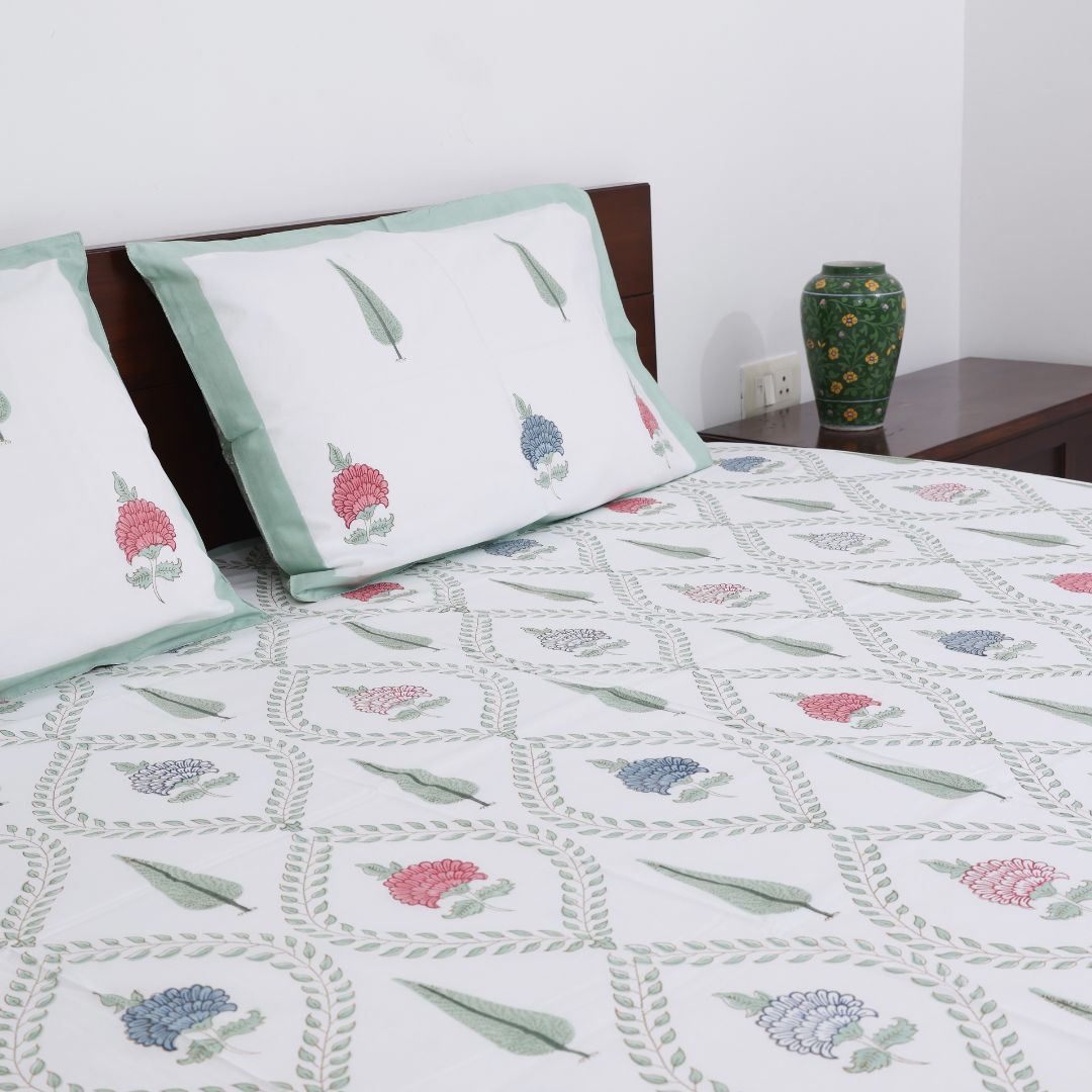 Jaal Handblock Bedsheet