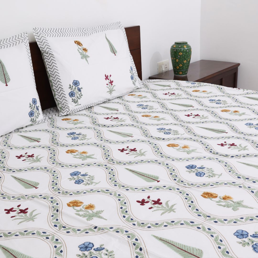 Jaal Handblock Bedsheet