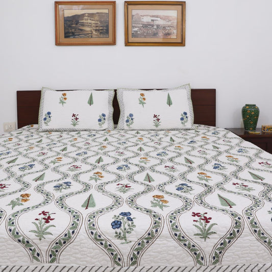 Jaal Handblock Quilted Comforter Set