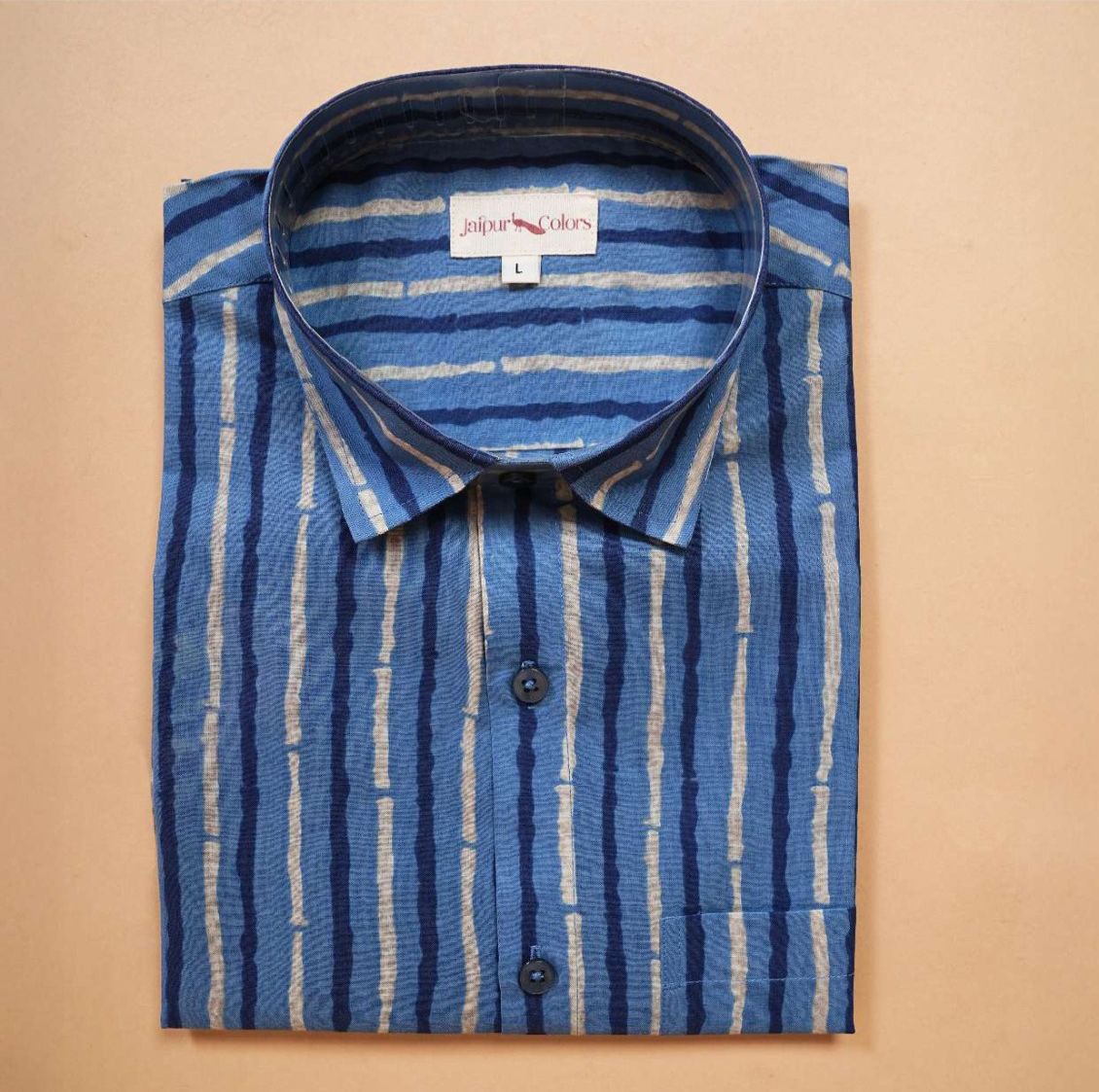Indigo Stripe Cotton Shirt