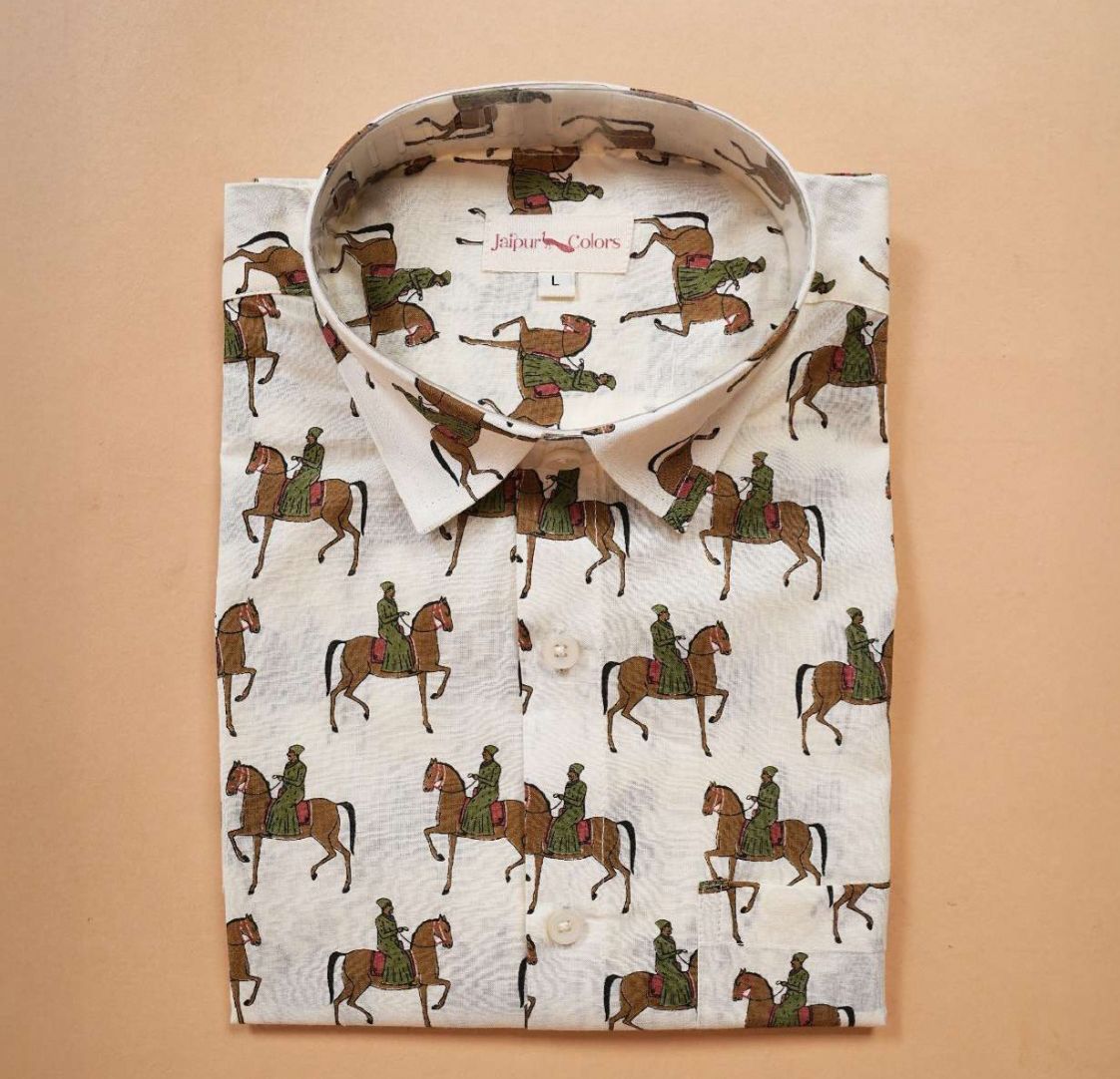 Royal Rider Print Cotton Shirt