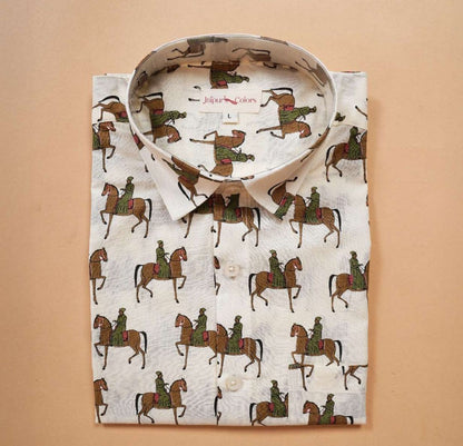 Royal Rider Print Cotton Shirt