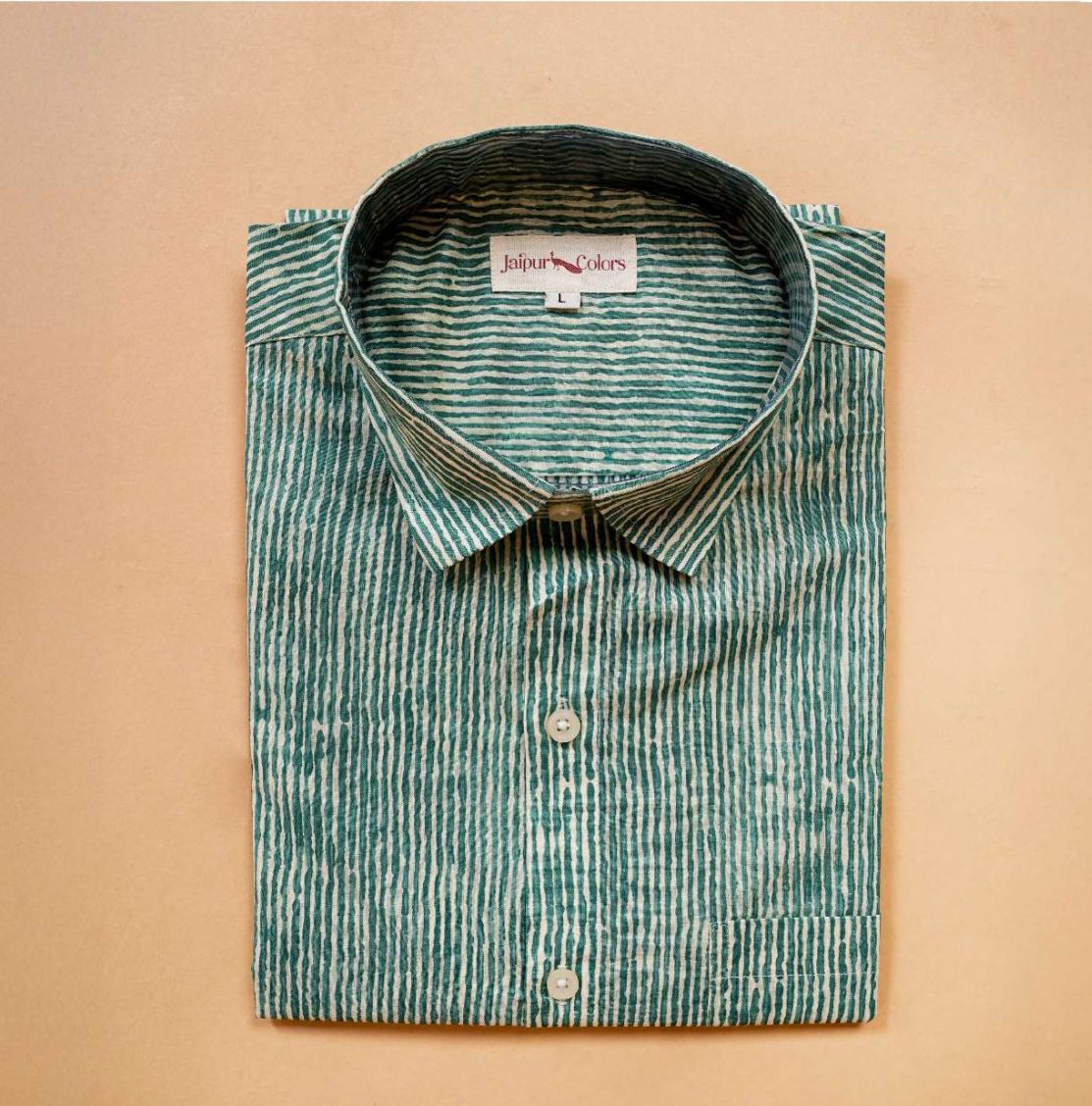 Emerald Stripe Cotton Shirt