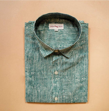 Emerald Stripe Cotton Shirt