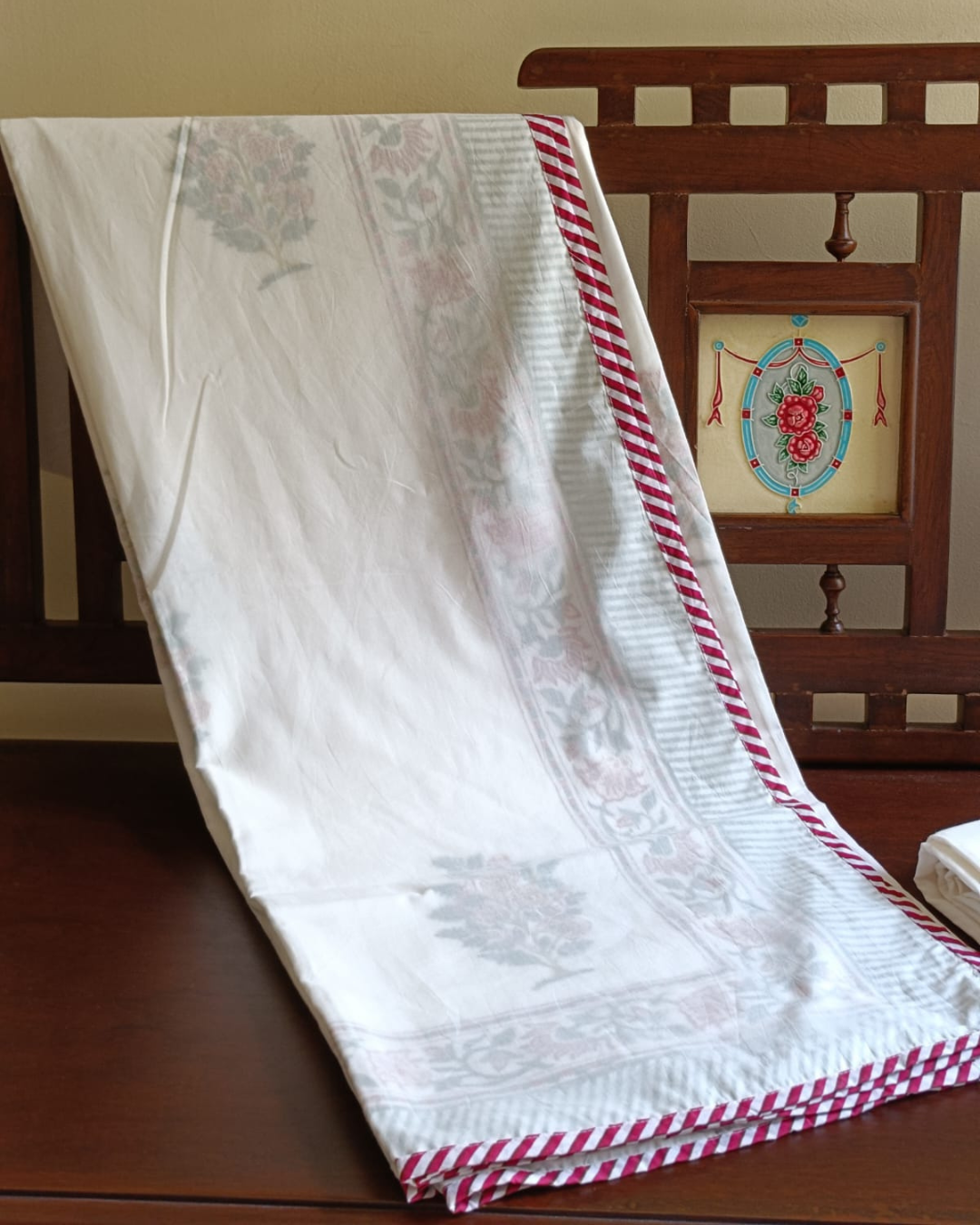 Whispering Blooms Handblock Print Dohar