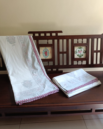 Whispering Blooms Handblock Print Dohar